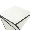 Geometrical Mirrored Side Table, Silver, Durable and Clear Design, Modern, Chic for Livingroom, Bedroom, Office 13.75''(L) x 13.75''(W) x 25.6''(H)