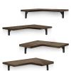 4Packs Corner Floating Shelf Wall Mount Display Storage Shelf Organizer Wood Metal Bedroom Living Room D√©cor