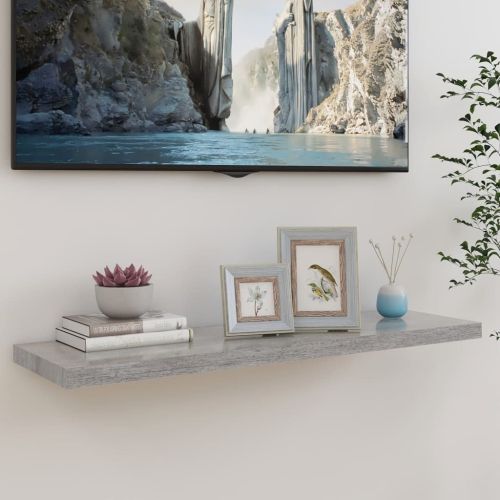 Floating Wall Shelf Concrete Gray 35.4"x9.3"x1.5" MDF