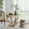 Curved Legs Farmhouse Style Small Size Round Dining Table End Table Side Table Coffee Table for Dinette, Kitchen, Dining Room or Living Room