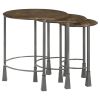 Natural and Gunmetal 3-Piece Nesting Table