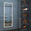LED aluminum alloy right angled rectangular white full-length mirror with stand 63 * 20 * 1 inch Bathroom Vanity Mirror for Bedroom Entryway