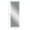 LED aluminum alloy frameless rounded rectangular silver full-length mirror with stand 63 * 16 * 1 inch Bathroom Vanity Mirror for Bedroom Entryway