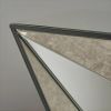 Geometrical Mirrored Side Table, Silver, Durable and Clear Design, Modern, Chic for Livingroom, Bedroom, Office 13.75''(L) x 13.75''(W) x 25.6''(H)