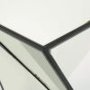 Geometrical Mirrored Side Table, Silver, Durable and Clear Design, Modern, Chic for Livingroom, Bedroom, Office 13.75''(L) x 13.75''(W) x 25.6''(H)