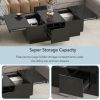 [VIDEO provided] ON-TREND Coffee Table with 2 large Hidden Storage Compartment, Extendable Cocktail Table with 2 Drawers