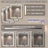 30 x 36 Lighted Medicine Cabinet with Mirror, Front & Backlit led Medicine Cabinet, Clock Temp Display, Defog,10x Magnifier, 3 Colors Temper Dimmable