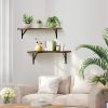 4Packs Corner Floating Shelf Wall Mount Display Storage Shelf Organizer Wood Metal Bedroom Living Room D√©cor