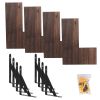 4Packs Corner Floating Shelf Wall Mount Display Storage Shelf Organizer Wood Metal Bedroom Living Room D√©cor