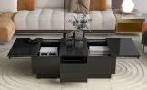 [VIDEO provided] ON-TREND Coffee Table with 2 large Hidden Storage Compartment, Extendable Cocktail Table with 2 Drawers