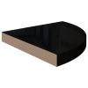 Floating Corner Shelves 2 pcs High Gloss Black 13.8"x13.8"x1.5" MDF