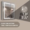 30 x 36 Lighted Medicine Cabinet with Mirror, Front & Backlit led Medicine Cabinet, Clock Temp Display, Defog,10x Magnifier, 3 Colors Temper Dimmable