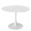 42.13"Modern Round Dining Table,Four Patchwork Tabletops with White Solid Wood Veneer Table Top,Metal Base Dining Table