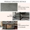 31.5"D x 31.5''W x 18.3''H Round Coffee Table With 2-Tier Storage, Farmhouse Living Room Cocktail Table With Black Metal Leg