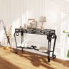 Modern Style Fancy Glass and Metal Table for Entrance, Console Tables for Entryway, Sturdy Hallway Table with Storage