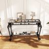 Modern Style Fancy Glass and Metal Table for Entrance, Console Tables for Entryway, Sturdy Hallway Table with Storage