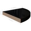 Floating Corner Shelves 2 pcs High Gloss Black 13.8"x13.8"x1.5" MDF