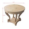 Curved Legs Farmhouse Style Small Size Round Dining Table End Table Side Table Coffee Table for Dinette, Kitchen, Dining Room or Living Room