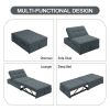 4-in-1 Sofa Bed, Chair Bed, Multi-Function Folding Ottoman Bed with Storage Pocket and USB Port for Small Room Apartment,Living Room,Bedroom,Hallway