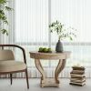 Curved Legs Farmhouse Style Small Size Round Dining Table End Table Side Table Coffee Table for Dinette, Kitchen, Dining Room or Living Room