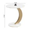 Modern Nesting Coffee Table Set of 2 End Table for Living Room, Oval and Round Table Set, Golden