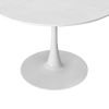 42.13"Modern Round Dining Table,Four Patchwork Tabletops with White Solid Wood Veneer Table Top,Metal Base Dining Table