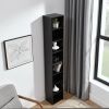8-Tier Media Tower Rack, CD DVD Slim Storage Cabinet with Adjustable Shelves, Tall Narrow Bookcase Display Bookshelf for Home Office