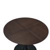 42.13"Modern Round Dining Table,Four Patchwork Tabletops with Brown Oak Color Solid Wood Veneer Table Top,Metal Base Dining Table