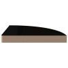 Floating Corner Shelves 2 pcs High Gloss Black 13.8"x13.8"x1.5" MDF