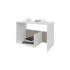 Vega Side Table in Melamine With Open Storage, White