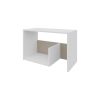 Vega Side Table in Melamine With Open Storage, White