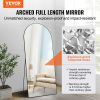 VEVOR Arched Full Length Mirror, 71'' x 32'', Large Free Standing Leaning Hanging Wall Mounted Floor Mirror with Stand Aluminum Alloy Frame