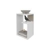 Vega Side Table in Melamine With Open Storage, White