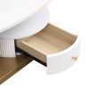 Modern Nesting Coffee Table Set of 2 End Table for Living Room, Oval and Round Table Set, Golden