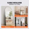 VEVOR Arched Full Length Mirror, 71'' x 32'', Large Free Standing Leaning Hanging Wall Mounted Floor Mirror with Stand Aluminum Alloy Frame