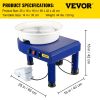 Pottery Wheel, 14in Ceramic Wheel Forming Machine, 0-300RPM Speed 0-7.8in Lift Table Electric Clay Machine