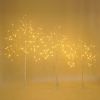 4FT, 5FT, 6FT Artificial Lighted Birch Tree Set of 3 with Warm LED Lights, Christmas, Party Decor
