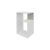 Vega Side Table in Melamine With Open Storage, White