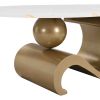 Modern Nesting Coffee Table Set of 2 End Table for Living Room, Oval and Round Table Set, Golden