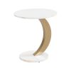 Modern Nesting Coffee Table Set of 2 End Table for Living Room, Oval and Round Table Set, Golden