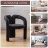 COOLMORE Contemporary Designed Velvet Fabric Upholstered Accent/Dining Chair /Barrel Side Chairs Kitchen Armchair for Living Room set of 2 (Black Velv