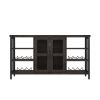 Wine Bar Cabinet for Liquor and Glasses, Rustic Wood Wine Bar Cabinet with Storage , Multifunctional Floor Wine Cabinet for Living Room(55 Inch