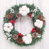 Christmas Ornaments 12in Christmas Wreath Artificial Wreath Door Hanging Window Props Background Christmas Tree Accessories