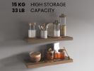 Ecco 31.5" Wide Floating Shelves Set of 2, Shelves for Wall Decor for Bedroom, Bathroom Storage Shelves, Book Shelves for Living Room Mahogany