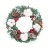 Christmas Ornaments 12in Christmas Wreath Artificial Wreath Door Hanging Window Props Background Christmas Tree Accessories