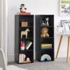 8-Tier Media Tower Rack, CD DVD Slim Storage Cabinet with Adjustable Shelves, Tall Narrow Bookcase Display Bookshelf for Home Office