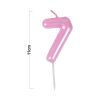 Macaron Pink Number 7 Candles,Pink First Birthday Candles,Macaron Happy Birthday Candle for Cake 11cm 24pcs