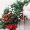 Christmas Ornaments 12in Christmas Wreath Artificial Wreath Door Hanging Window Props Background Christmas Tree Accessories