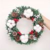 Christmas Ornaments 12in Christmas Wreath Artificial Wreath Door Hanging Window Props Background Christmas Tree Accessories