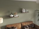 Ecco 31.5" Wide Floating Shelves Set of 2, Shelves for Wall Decor for Bedroom, Bathroom Storage Shelves, Book Shelves for Living Room Mahogany